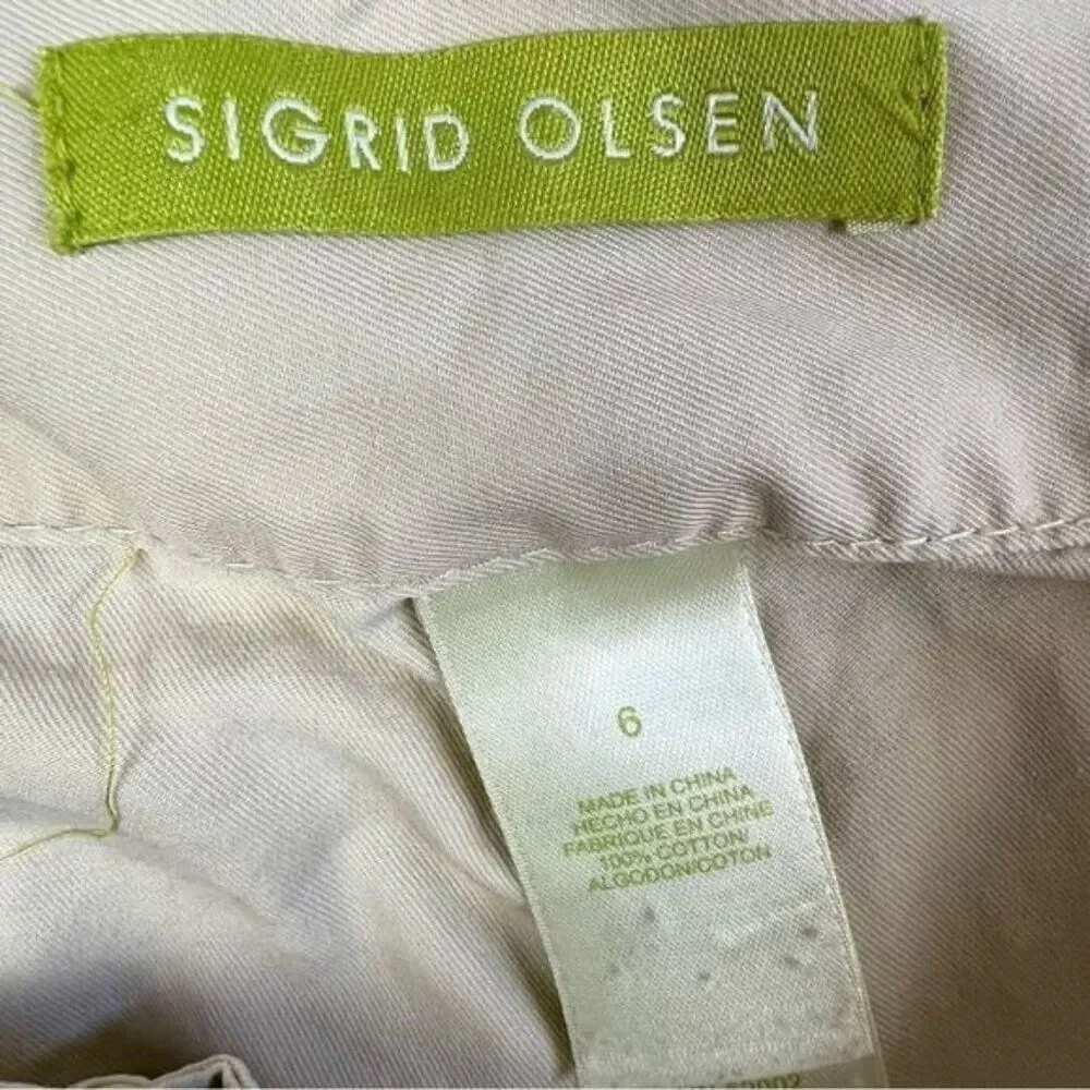 SIGRID OLSEN WOMENS CHINO STYLE SKIRT SIZE 6 TAN/KHAKI - Picture 4 of 10